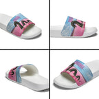 Personalised Bumbunga Lake Australia Slide Sandals Pink Salt Lake Loch-eel Monster