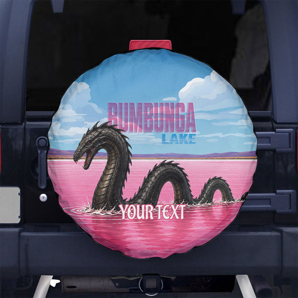 Personalised Bumbunga Lake Australia Spare Tire Cover Pink Salt Lake Loch-eel Monster