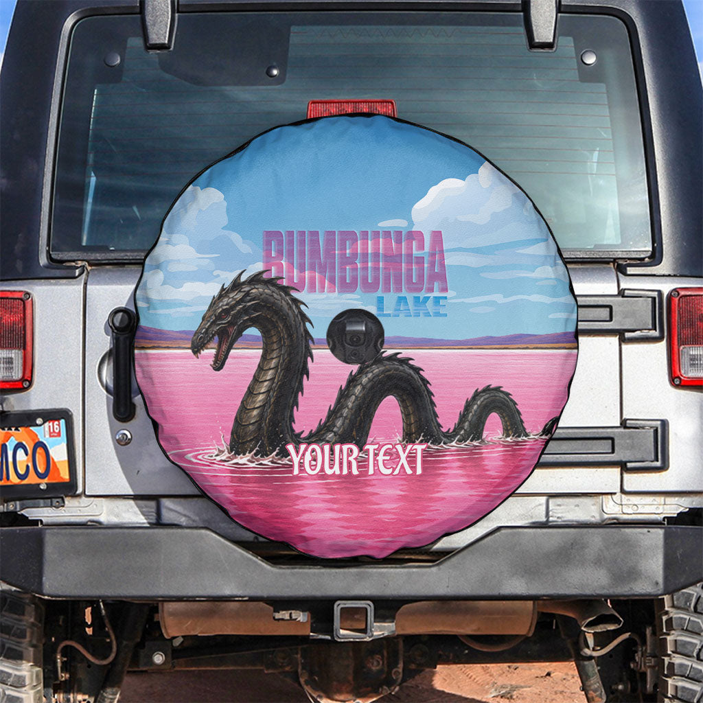 Personalised Bumbunga Lake Australia Spare Tire Cover Pink Salt Lake Loch-eel Monster
