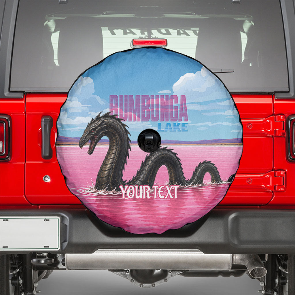 Personalised Bumbunga Lake Australia Spare Tire Cover Pink Salt Lake Loch-eel Monster