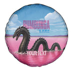 Personalised Bumbunga Lake Australia Spare Tire Cover Pink Salt Lake Loch-eel Monster