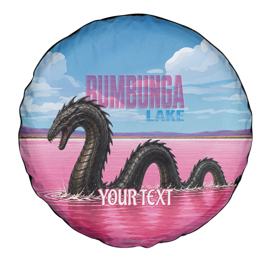 Personalised Bumbunga Lake Australia Spare Tire Cover Pink Salt Lake Loch-eel Monster