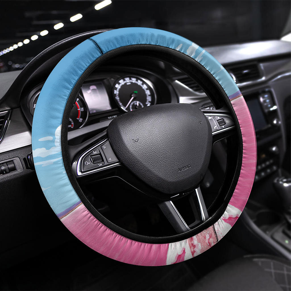 Bumbunga Lake Australia Steering Wheel Cover Pink Salt Lake Loch-eel Monster