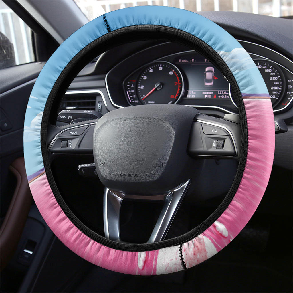 Bumbunga Lake Australia Steering Wheel Cover Pink Salt Lake Loch-eel Monster