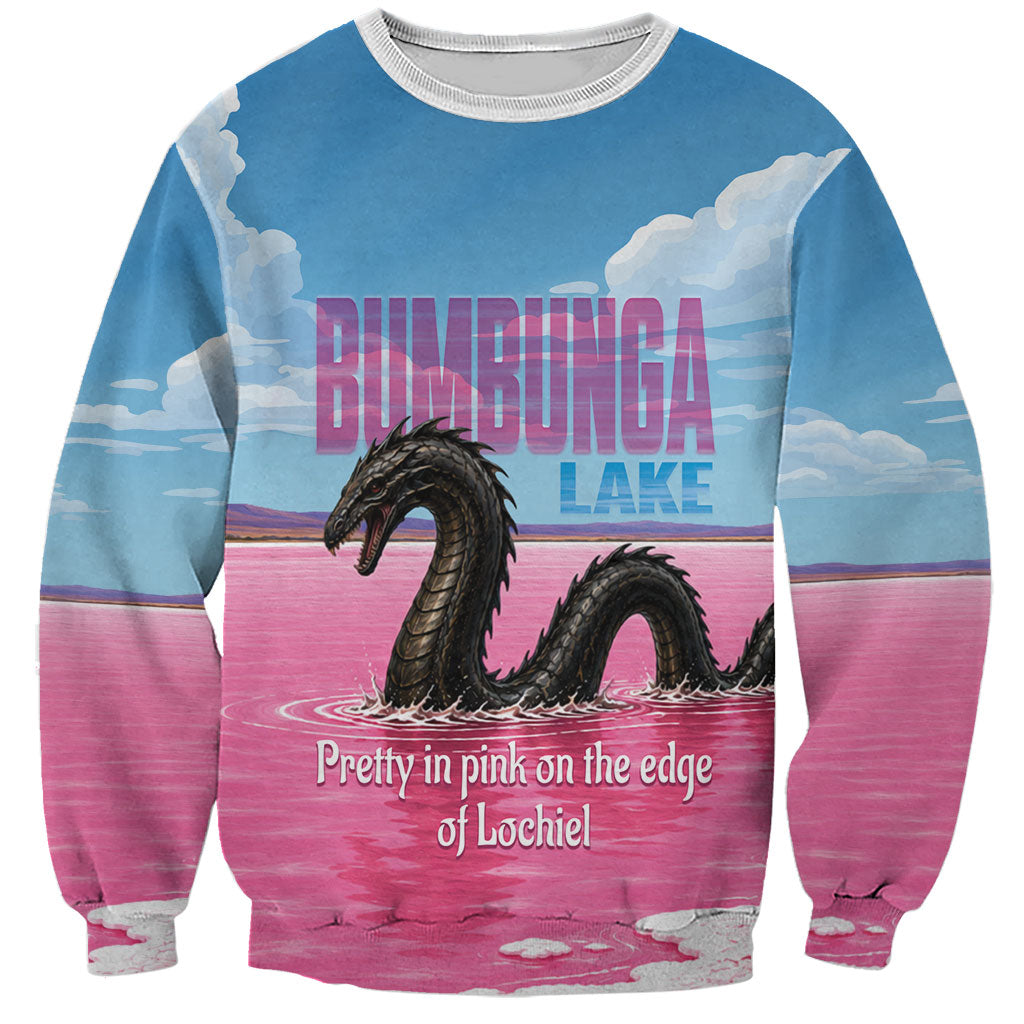 Personalised Bumbunga Lake Australia Sweatshirt Pink Salt Lake Loch-eel Monster