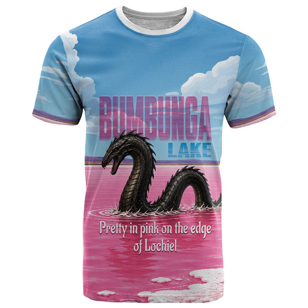 Personalised Bumbunga Lake Australia T Shirt Pink Salt Lake Loch-eel Monster