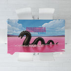 Personalised Bumbunga Lake Australia Tablecloth Pink Salt Lake Loch-eel Monster