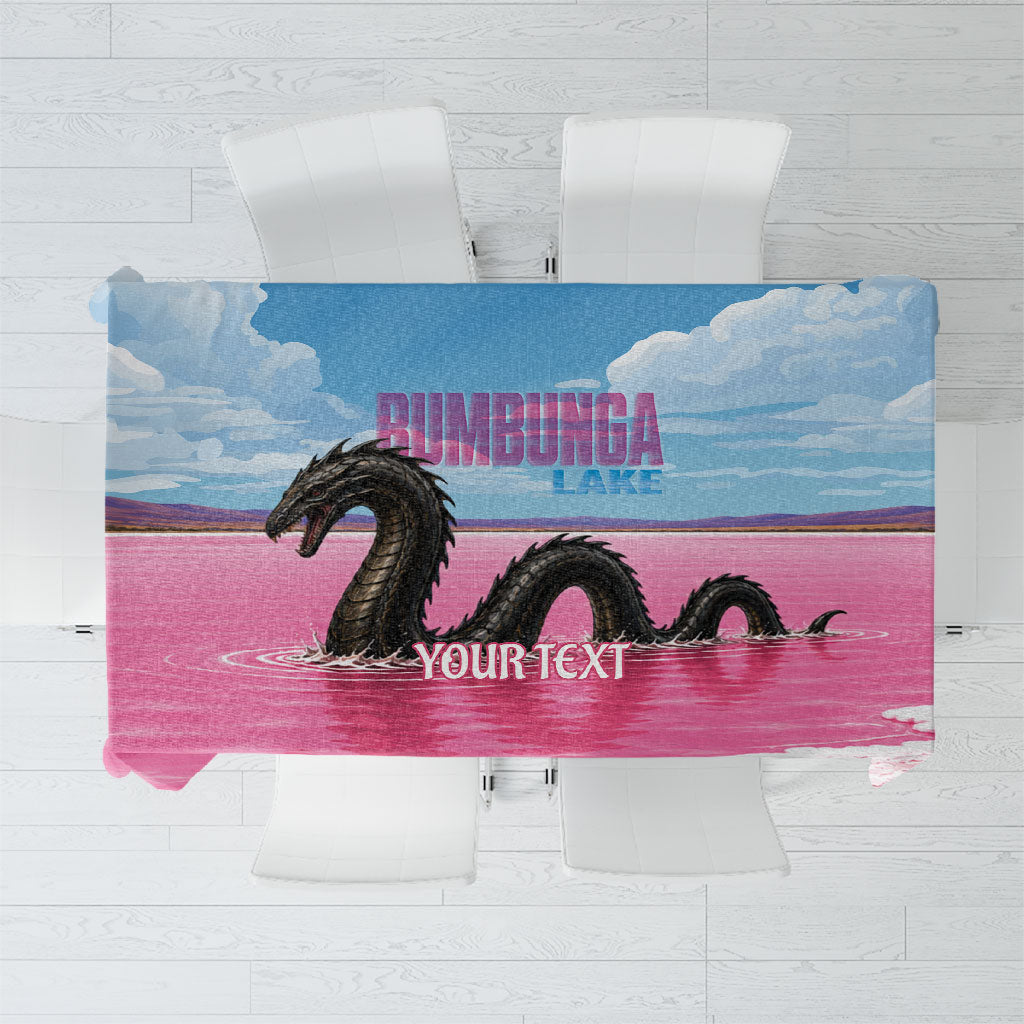 Personalised Bumbunga Lake Australia Tablecloth Pink Salt Lake Loch-eel Monster