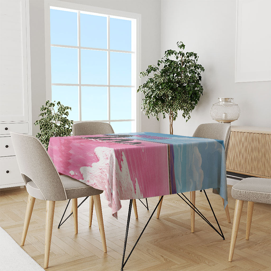 Personalised Bumbunga Lake Australia Tablecloth Pink Salt Lake Loch-eel Monster