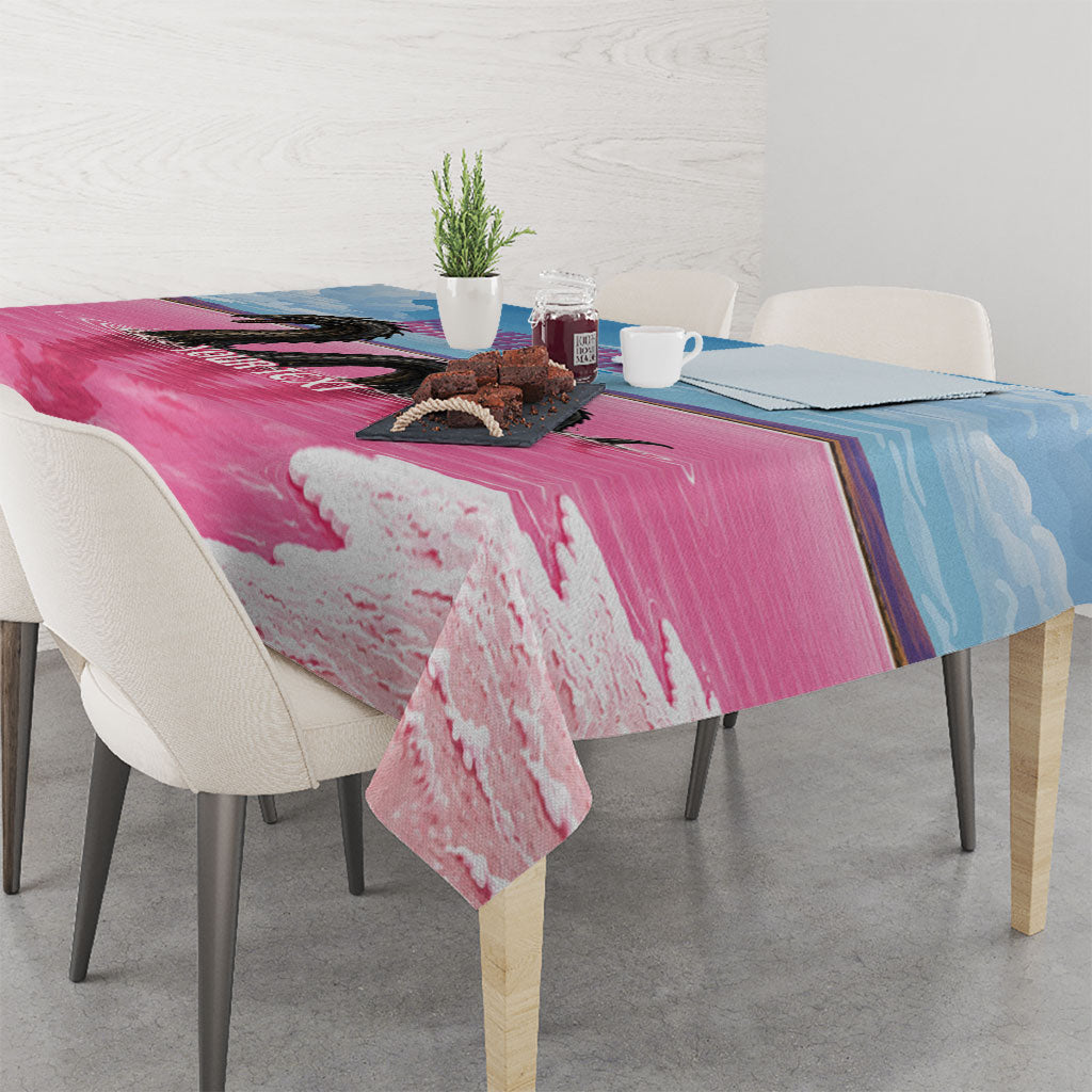 Personalised Bumbunga Lake Australia Tablecloth Pink Salt Lake Loch-eel Monster