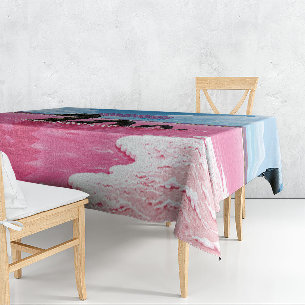 Personalised Bumbunga Lake Australia Tablecloth Pink Salt Lake Loch-eel Monster