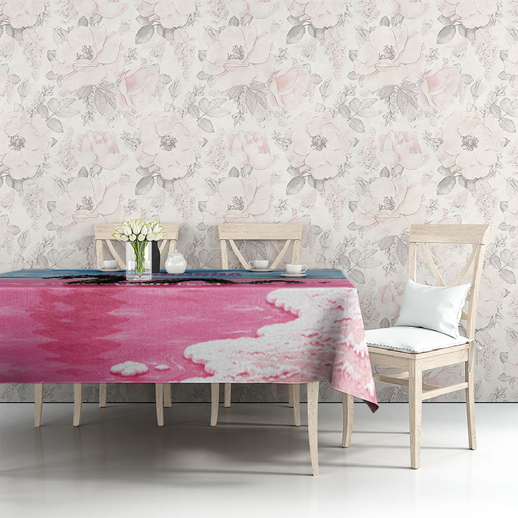 Personalised Bumbunga Lake Australia Tablecloth Pink Salt Lake Loch-eel Monster