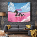 Personalised Bumbunga Lake Australia Tapestry Pink Salt Lake Loch-eel Monster