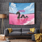 Personalised Bumbunga Lake Australia Tapestry Pink Salt Lake Loch-eel Monster