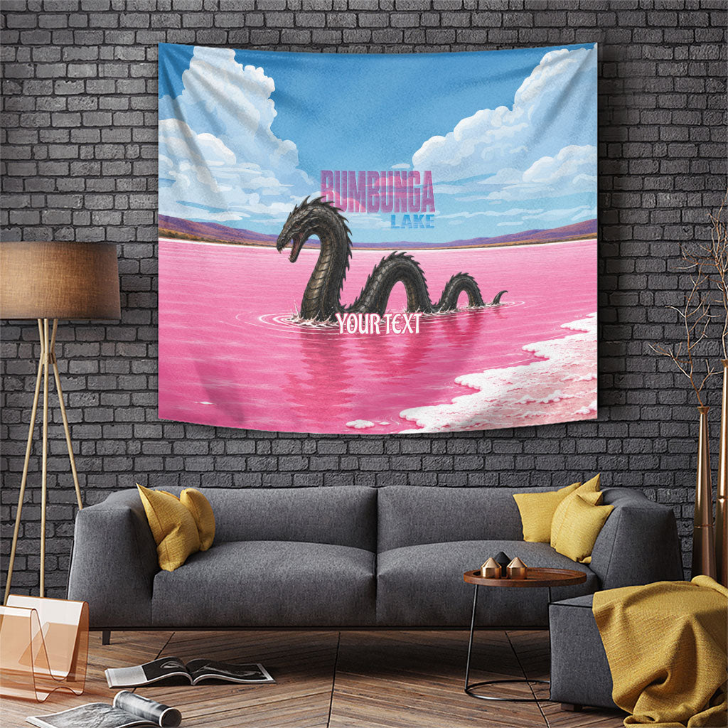 Personalised Bumbunga Lake Australia Tapestry Pink Salt Lake Loch-eel Monster