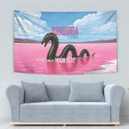 Personalised Bumbunga Lake Australia Tapestry Pink Salt Lake Loch-eel Monster