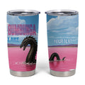 Personalised Bumbunga Lake Australia Tumbler Cup Pink Salt Lake Loch-eel Monster