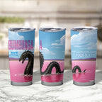Personalised Bumbunga Lake Australia Tumbler Cup Pink Salt Lake Loch-eel Monster