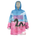 Personalised Bumbunga Lake Australia Wearable Blanket Hoodie Pink Salt Lake Loch-eel Monster