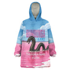 Personalised Bumbunga Lake Australia Wearable Blanket Hoodie Pink Salt Lake Loch-eel Monster