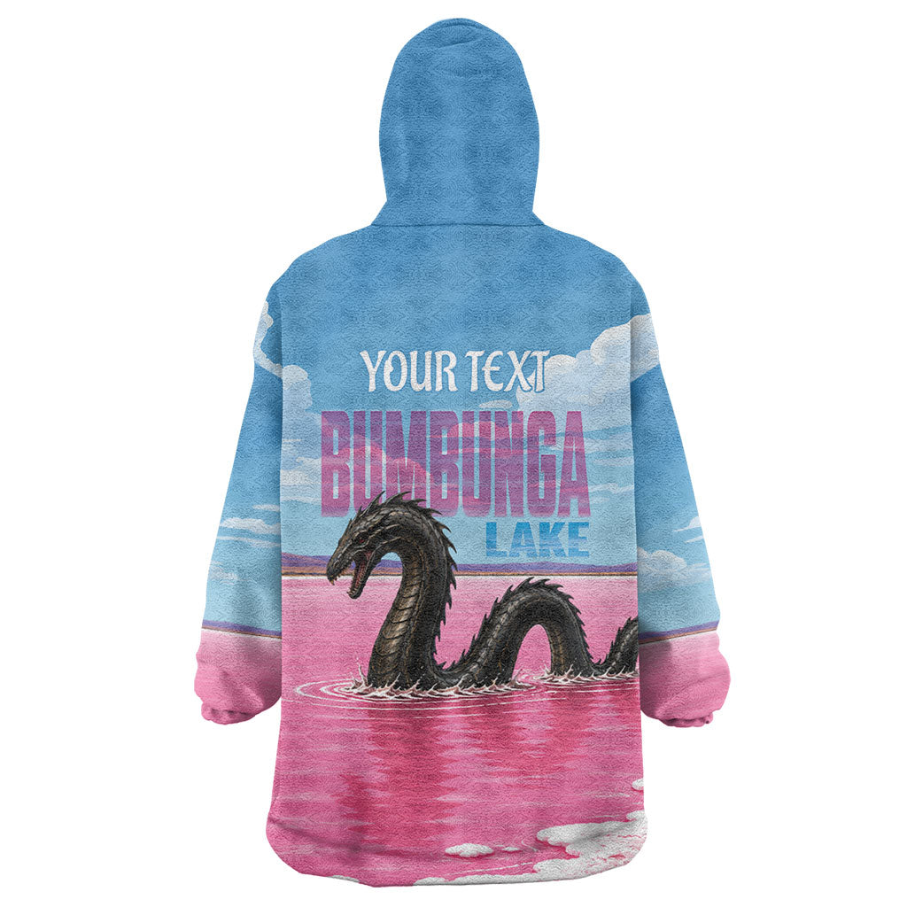 Personalised Bumbunga Lake Australia Wearable Blanket Hoodie Pink Salt Lake Loch-eel Monster