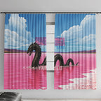 Personalised Bumbunga Lake Australia Window Curtain Pink Salt Lake Loch-eel Monster