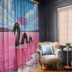 Personalised Bumbunga Lake Australia Window Curtain Pink Salt Lake Loch-eel Monster