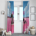 Personalised Bumbunga Lake Australia Window Curtain Pink Salt Lake Loch-eel Monster