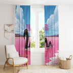 Personalised Bumbunga Lake Australia Window Curtain Pink Salt Lake Loch-eel Monster