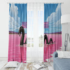 Personalised Bumbunga Lake Australia Window Curtain Pink Salt Lake Loch-eel Monster