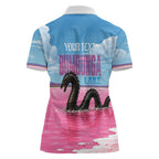 Personalised Bumbunga Lake Australia Women Polo Shirt Pink Salt Lake Loch-eel Monster