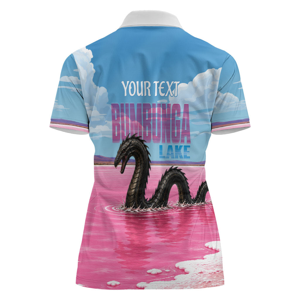 Personalised Bumbunga Lake Australia Women Polo Shirt Pink Salt Lake Loch-eel Monster