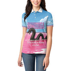 Personalised Bumbunga Lake Australia Women Polo Shirt Pink Salt Lake Loch-eel Monster