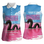 Personalised Bumbunga Lake Australia Women Sleeveless Polo Shirt Pink Salt Lake Loch-eel Monster