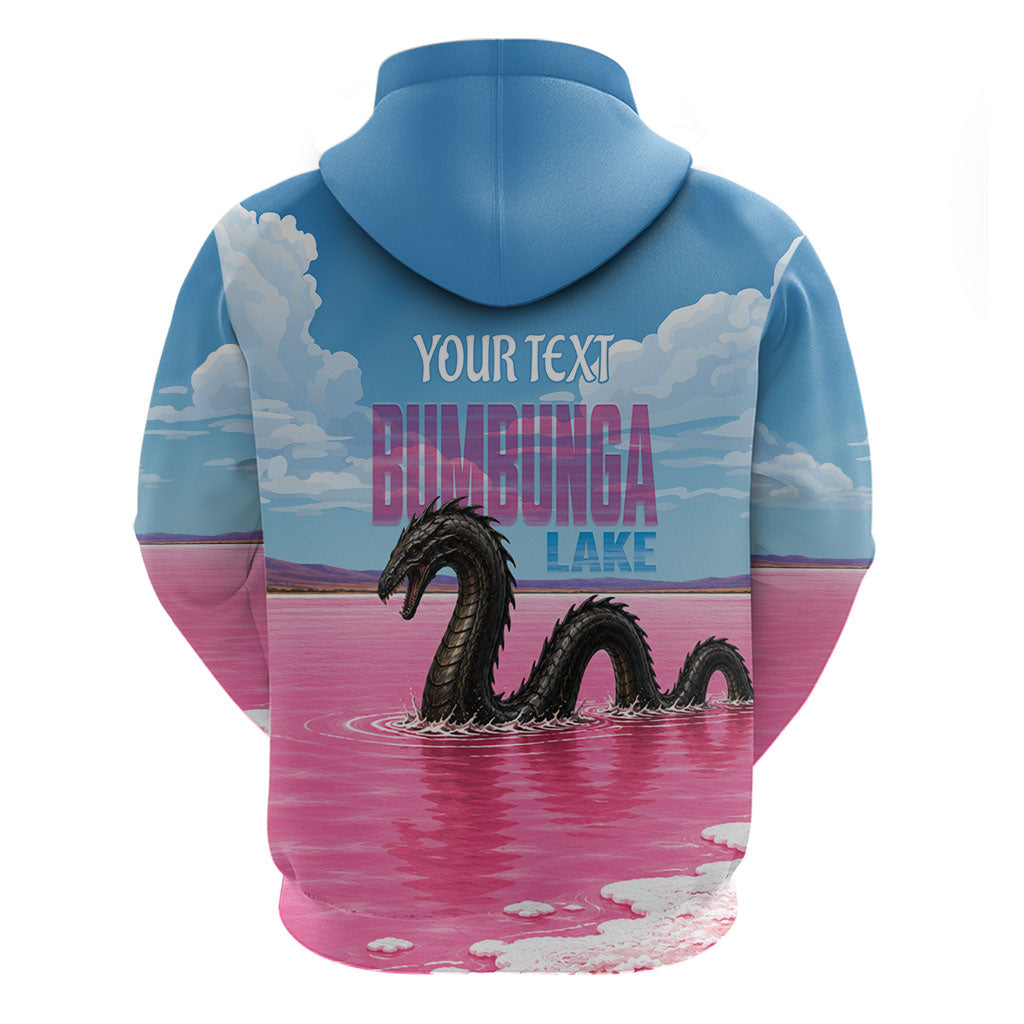 Personalised Bumbunga Lake Australia Zip Hoodie Pink Salt Lake Loch-eel Monster