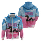 Personalised Bumbunga Lake Australia Zip Hoodie Pink Salt Lake Loch-eel Monster