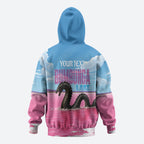 Personalised Bumbunga Lake Australia Zip Hoodie Pink Salt Lake Loch-eel Monster