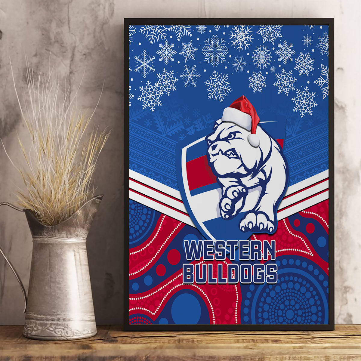 custom-bulldogs-football-christmas-canvas-wall-art-merry-xmas-2023-mix-aboriginal-art