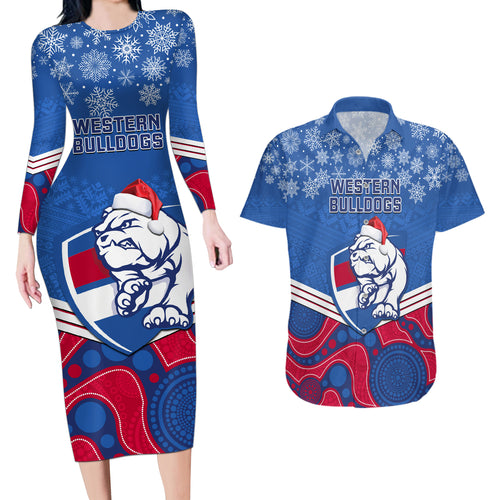 custom-bulldogs-football-christmas-couples-matching-long-sleeve-bodycon-dress-and-hawaiian-shirt-merry-xmas-2023-mix-aboriginal-art