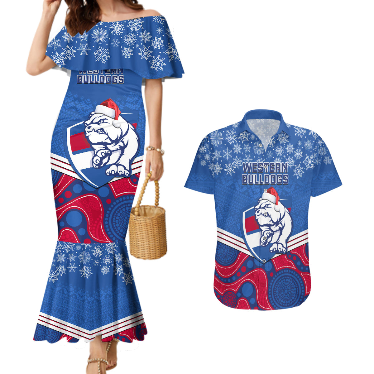 custom-bulldogs-football-christmas-couples-matching-mermaid-dress-and-hawaiian-shirt-merry-xmas-2023-mix-aboriginal-art