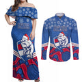 custom-bulldogs-football-christmas-couples-matching-off-shoulder-maxi-dress-and-long-sleeve-button-shirt-merry-xmas-2023-mix-aboriginal-art