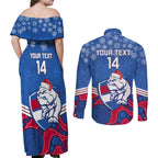 custom-bulldogs-football-christmas-couples-matching-off-shoulder-maxi-dress-and-long-sleeve-button-shirt-merry-xmas-2023-mix-aboriginal-art