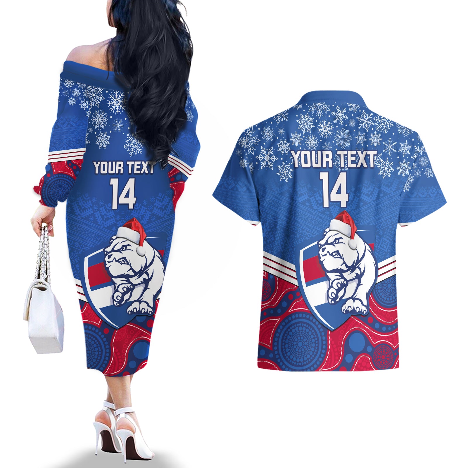 custom-bulldogs-football-christmas-couples-matching-off-the-shoulder-long-sleeve-dress-and-hawaiian-shirt-merry-xmas-2023-mix-aboriginal-art
