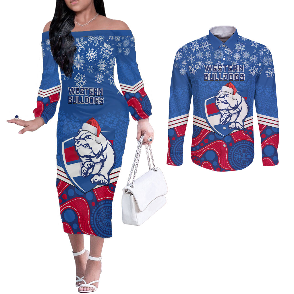 custom-bulldogs-football-christmas-couples-matching-off-the-shoulder-long-sleeve-dress-and-long-sleeve-button-shirt-merry-xmas-2023-mix-aboriginal-art