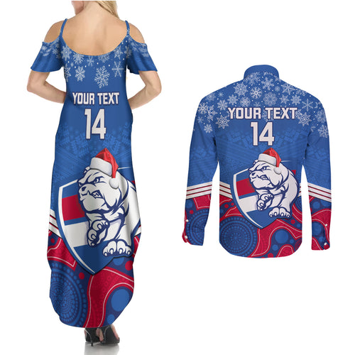 custom-bulldogs-football-christmas-couples-matching-summer-maxi-dress-and-long-sleeve-button-shirt-merry-xmas-2023-mix-aboriginal-art