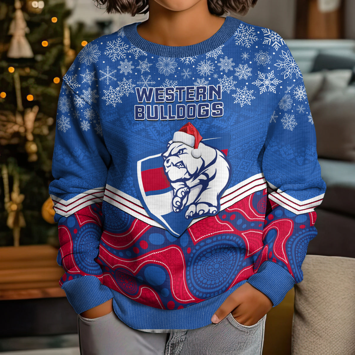 custom-bulldogs-football-christmas-kid-ugly-christmas-sweater-merry-xmas-2023-mix-aboriginal-art