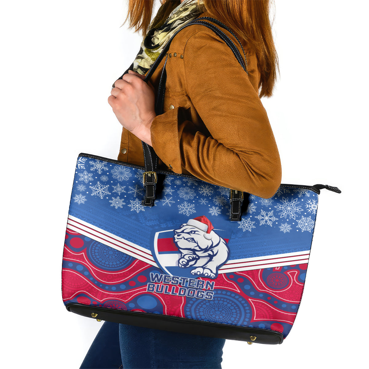 custom-bulldogs-football-christmas-leather-tote-bag-merry-xmas-2023-mix-aboriginal-art