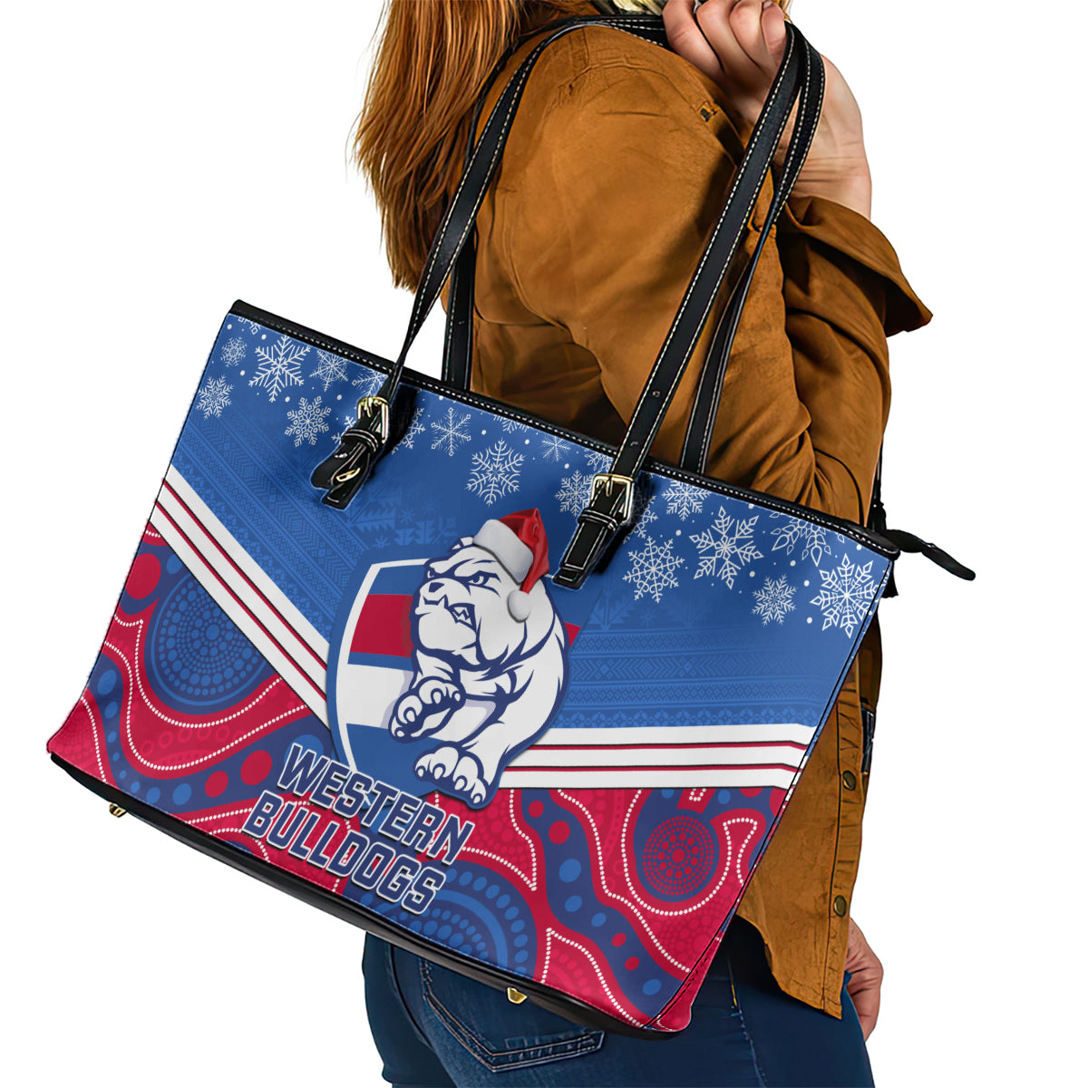 custom-bulldogs-football-christmas-leather-tote-bag-merry-xmas-2023-mix-aboriginal-art