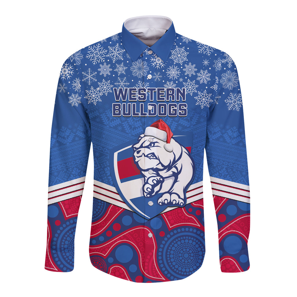 custom-bulldogs-football-christmas-long-sleeve-button-shirt-merry-xmas-2023-mix-aboriginal-art