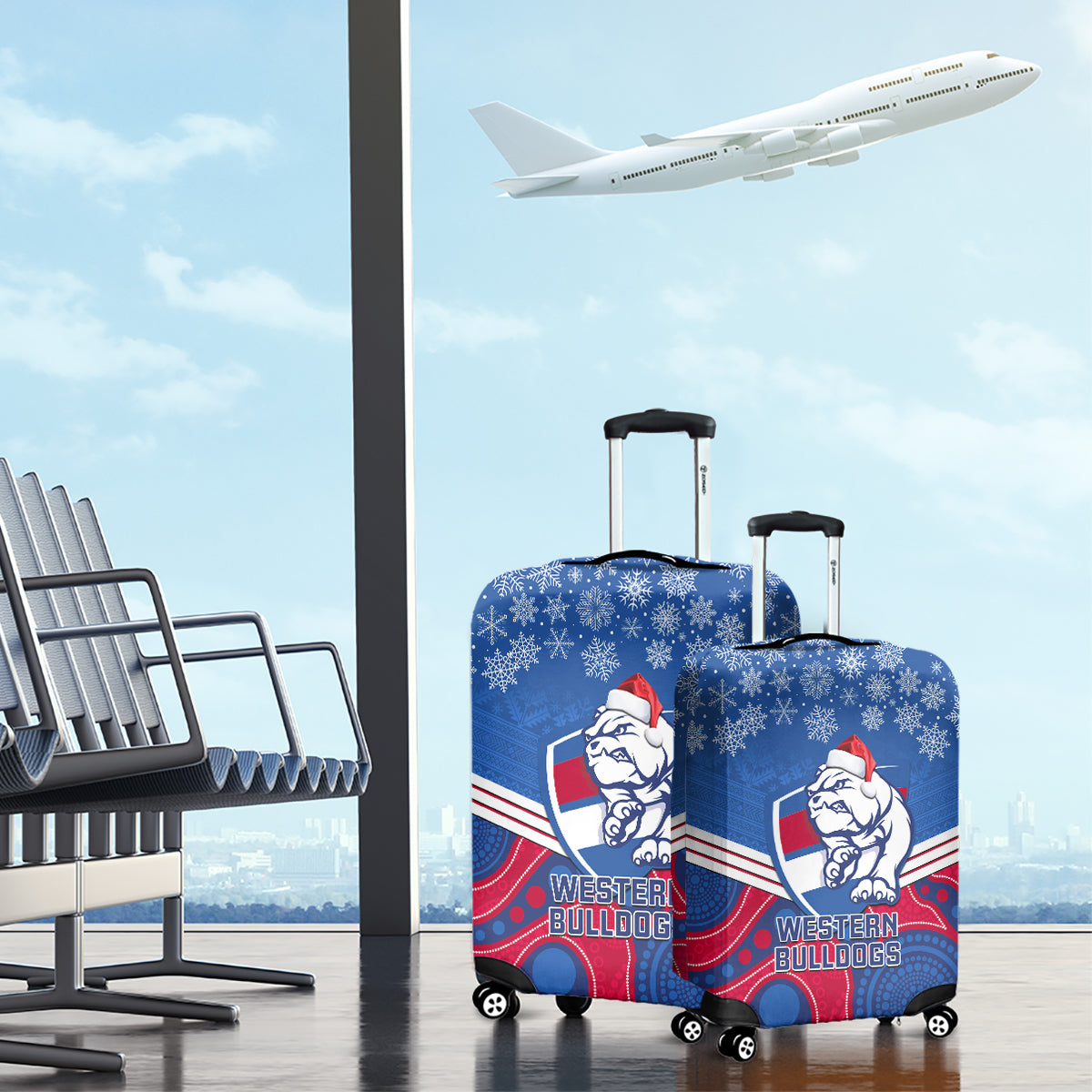 custom-bulldogs-football-christmas-luggage-cover-merry-xmas-2023-mix-aboriginal-art